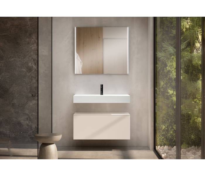 Conjunto mueble de baño Viso con lavabo de cerámica 12 cm de altura y cajonera Nomad Principal 7