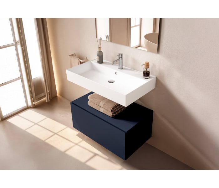 Conjunto mueble de baño Viso con lavabo de cerámica 12 cm de altura y cajonera Nomad Principal 6
