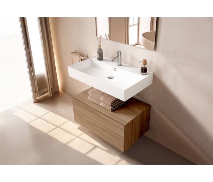 Conjunto mueble de baño Viso con lavabo de cerámica 12 cm de altura y cajonera Nomad Principal 11