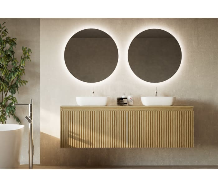 Mueble de baño madera maciza con encimera de madera Bruntec Alpes 4 Principal 0