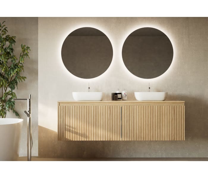 Mueble de baño madera maciza con encimera de madera Bruntec Alpes 4 Principal 1