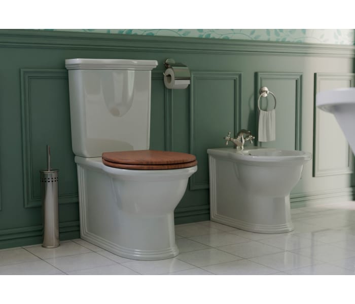 Inodoro compacto Fossil Natura Olimpia con tapa de madera Ambiente 1