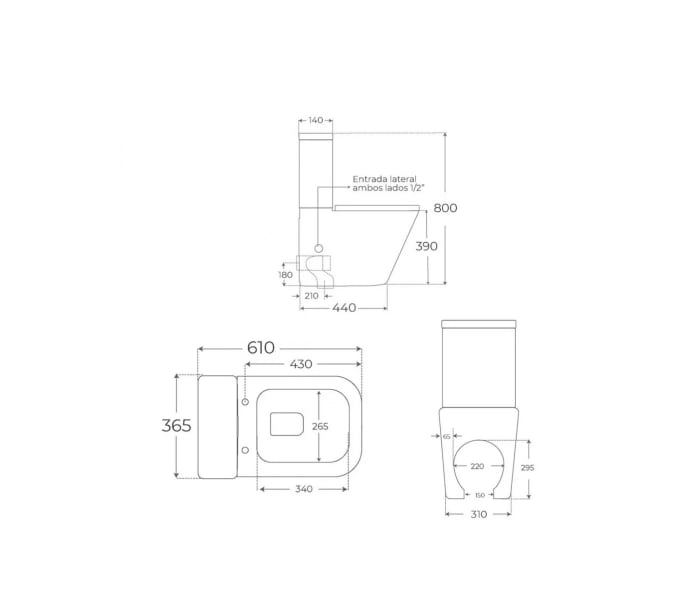 Inodoro compacto Fossil Natura Venecia Croquis 4