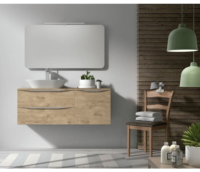 Mueble MDF 2 Cajones + Lavabo Desplazado Solid Surface de LG