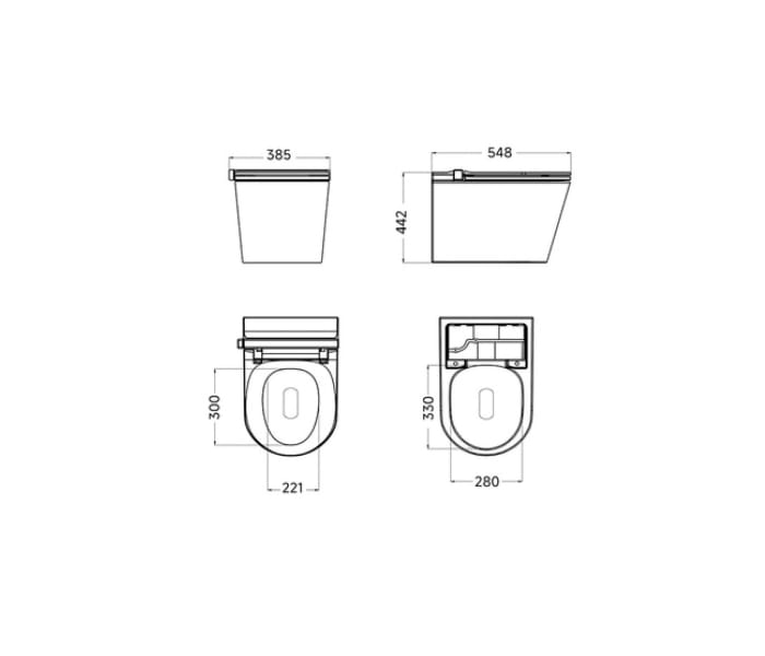 Inodoro japonés inteligente Nashi Ianna Se Croquis 6