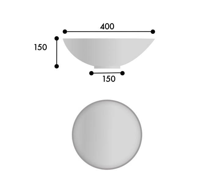 Lavabo sobre encimera ArtandBath Aramo Croquis 1