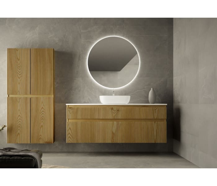 Mueble de baño madera maciza con encimera de solid surface Bruntec Alpes 5 Principal 0