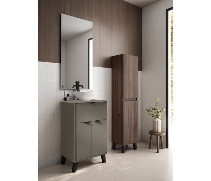 Conjunto mueble de baño fondo reducido 35.5 cm con lavabo sobre encimera Visobath Midi Principal 7