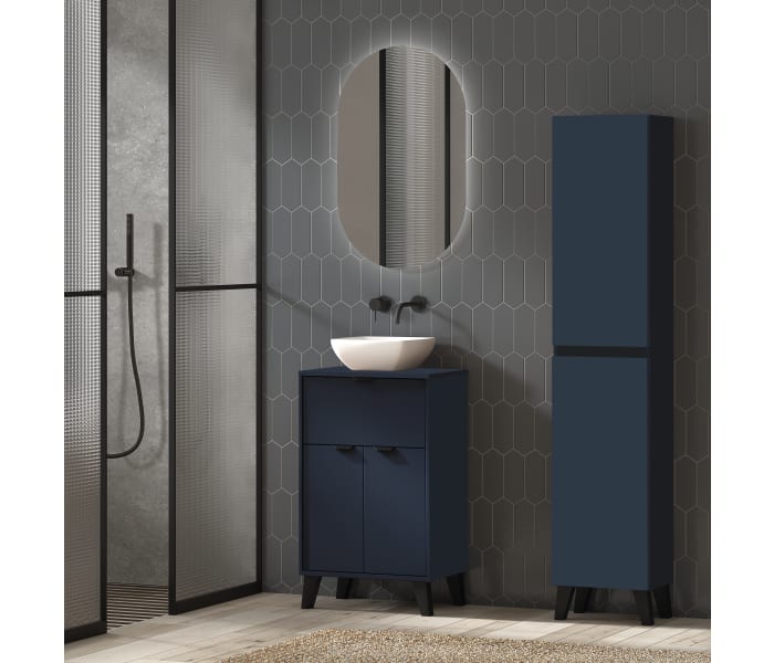 Conjunto mueble de baño fondo reducido 35.5 cm con lavabo sobre encimera Visobath Midi Principal 0