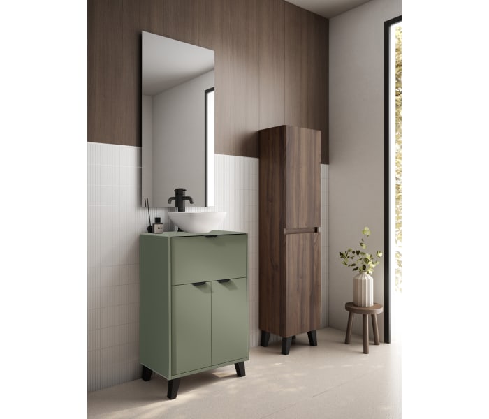 Conjunto mueble de baño fondo reducido 35.5 cm con lavabo sobre encimera Visobath Midi Principal 8