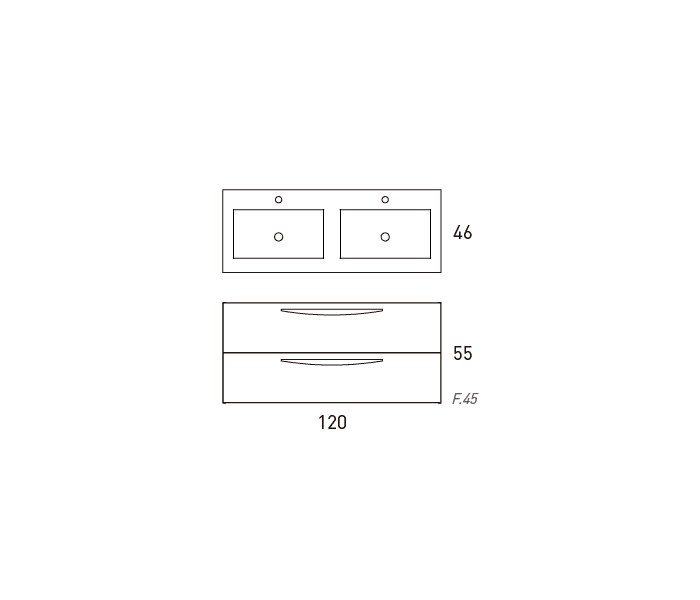 Conjunto mueble de baño de Visobath Arco Croquis 5