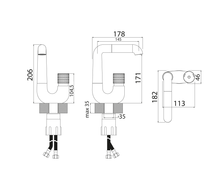 Grifo de lavabo Tiempo Silencio Croquis 3