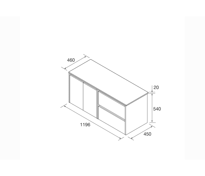 Mueble de baño con encimera de madera Salgar Noja Croquis 11