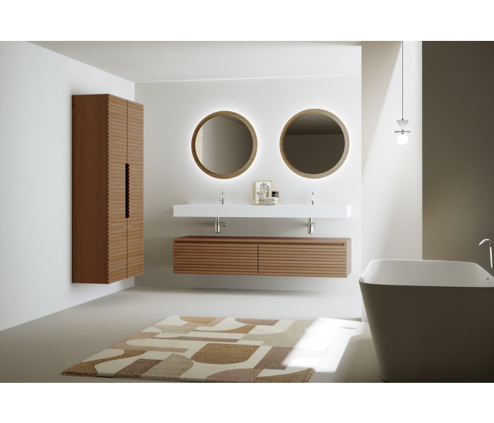 Conjunto de mueble de baño con doble lavabo solid surface y cajonera Bruntec Alpes 4 Ambiente 5