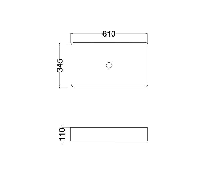 Lavabo sobre encimera Bruntec Tre Croquis 3