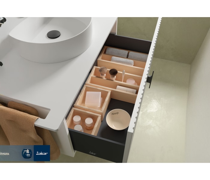 Mueble de baño con encimera de madera Salgar Biba Detalle 6