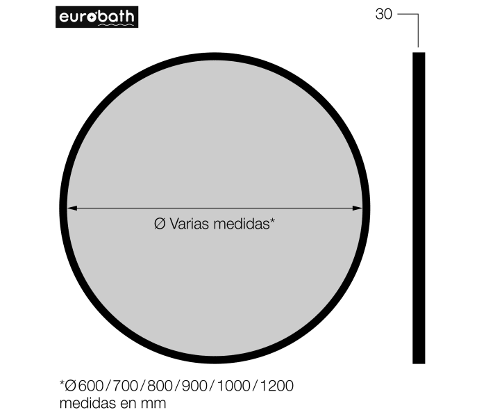 Espejo de baño Eurobath, Aruba Croquis 4