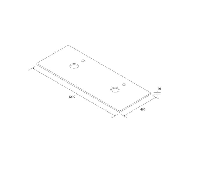 Mueble de baño para lavabo sobre encimera Salgar Bequia Croquis 13