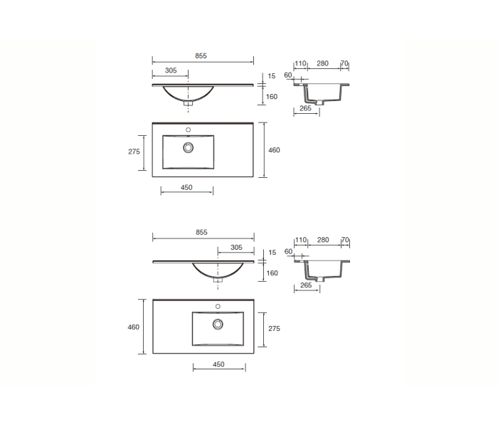 Conjunto mueble de baño Salgar Noja Croquis 11