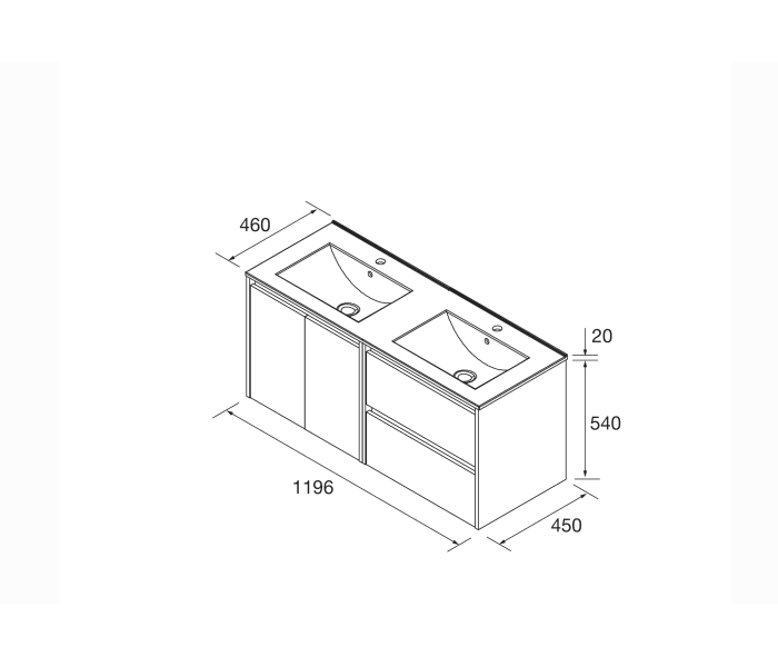 Conjunto mueble de baño Salgar Noja Croquis 11