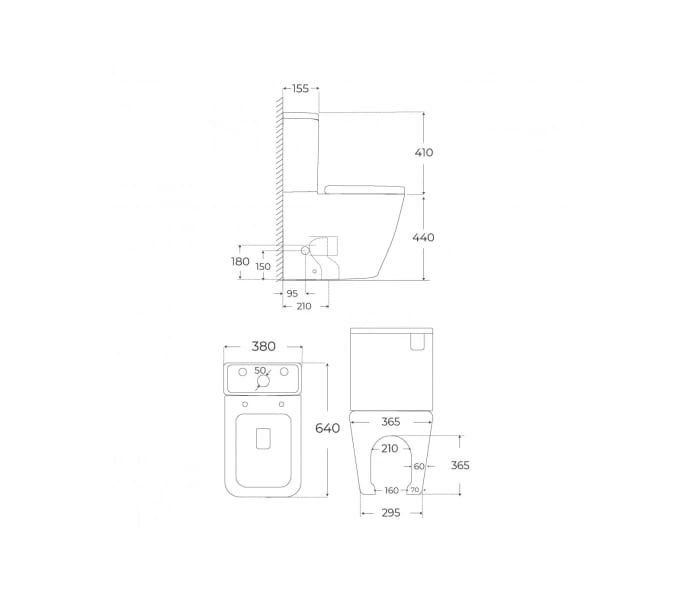 Inodoro compacto Fossil Natura Nápoles Croquis 2