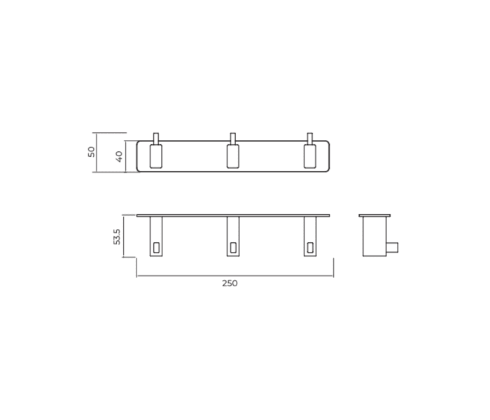 Percha de baño triple Medimex Technic Croquis 5