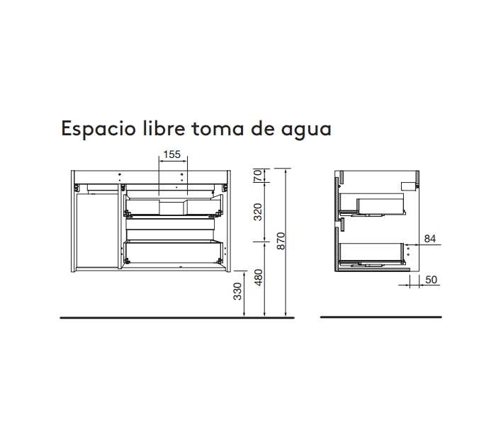 Mueble de baño con encimera de madera Salgar Noja Detalle 10