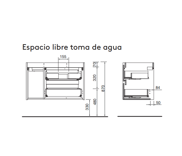 Mueble de baño con encimera de madera Salgar Noja Detalle 10