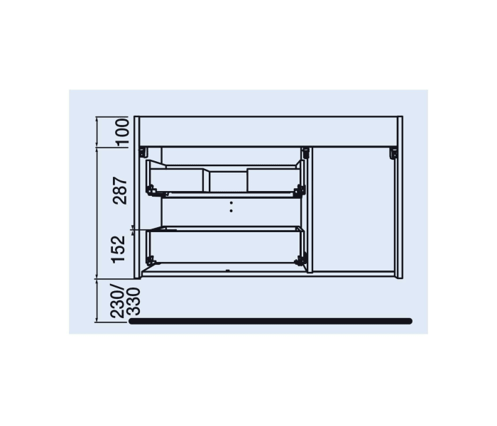 Mueble de baño con encimera Salgar Uniiq Croquis 9