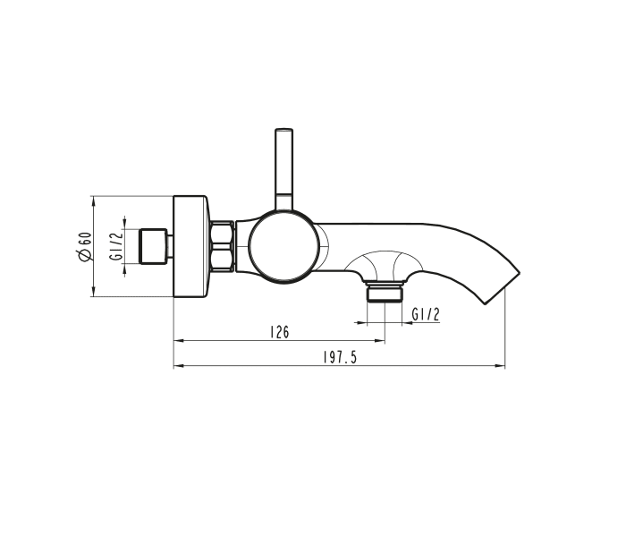 Grifo de bañera GME Sirio Croquis 7