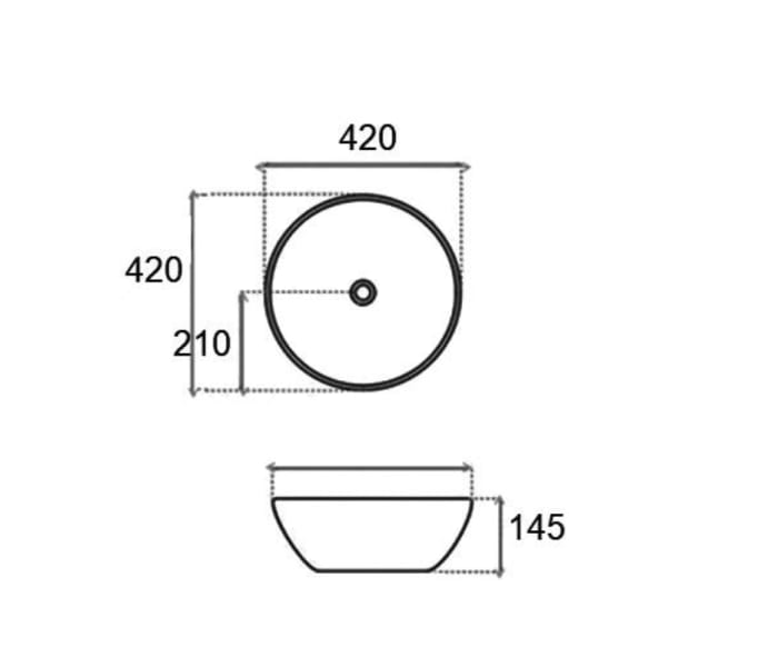 Lavabo sobre encimera Bruntec Glam Croquis 3