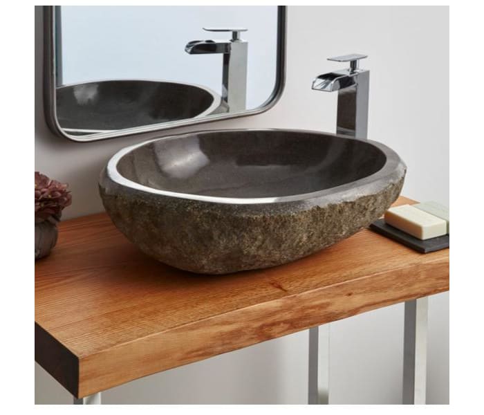  Lavabo de baño de piedra natural - mármol Isidro - Lavabo sobre  encimera : Herramientas y Mejoras del Hogar