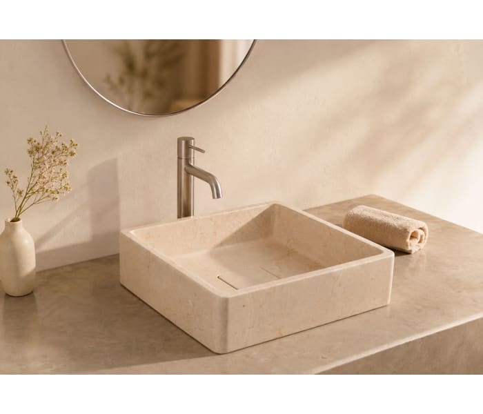 Lavabo de mármol natural Bruntec Nilo Ambiente 4