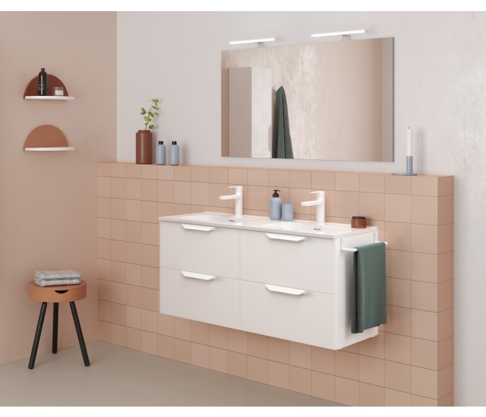 Mueble de baño URBAN 60 blanco brillo + lavabo de porcelana by