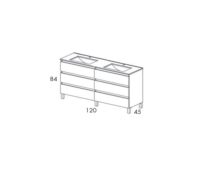 Conjunto mueble de baño Viso Bath Box Croquis 10