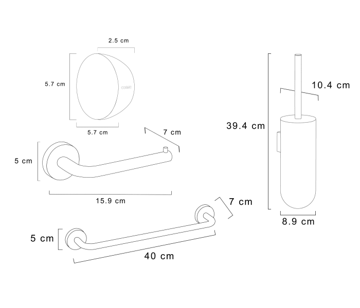 Conjunto de accesorios de baño Cosmic Geyser Croquis 5