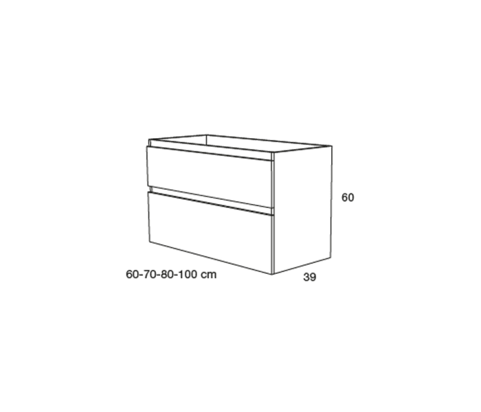 Mueble de baño de fondo reducido 39 cm Avila dos Carmen Croquis 10