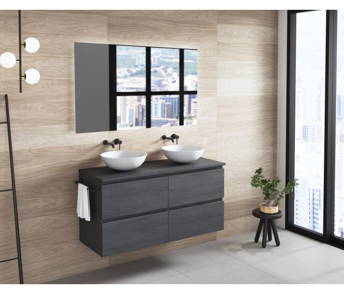 Conjunto mueble de baño Roma con patas 3 cajones Bruntec