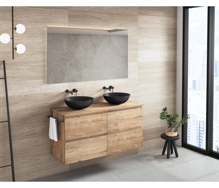 Conjunto mueble de baño grande Roma 4 cajones 140 cm Bruntec