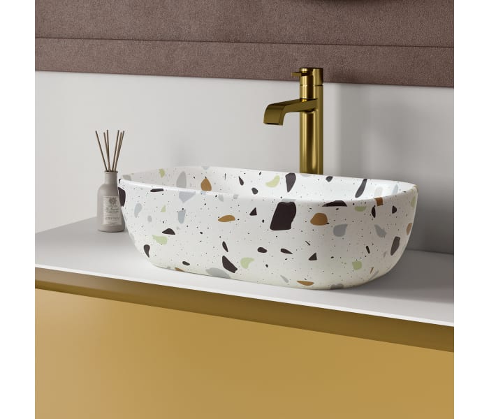 Toallero mueble de baño acero inoxidable 38 x 9 x 6 cm blanco mate