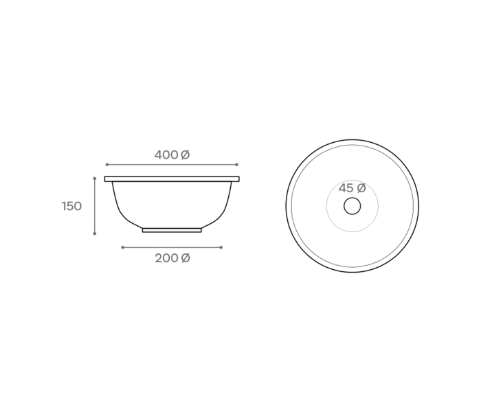 Lavabo sobre encimera ArtandBath Ancora Croquis 1