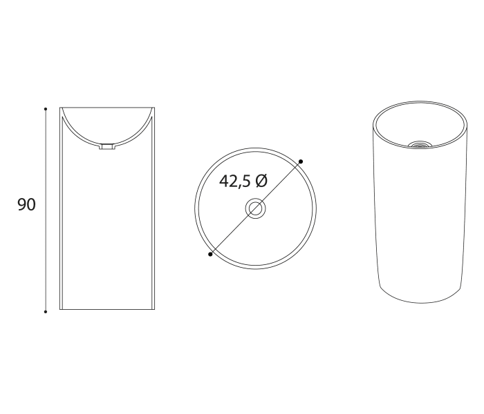 Lavabo de pedestal de Hidronatur Andilla Croquis 2