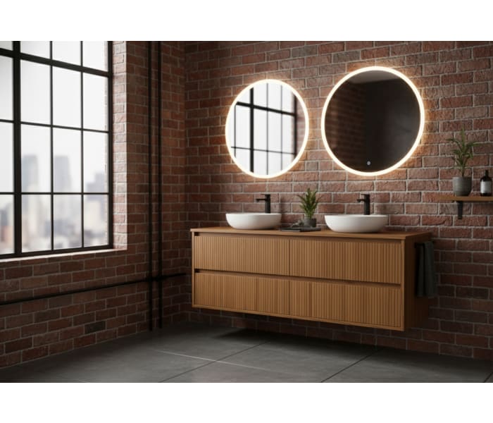 Mueble de baño madera maciza con encimera de madera Bruntec Alpes 18 Principal 5