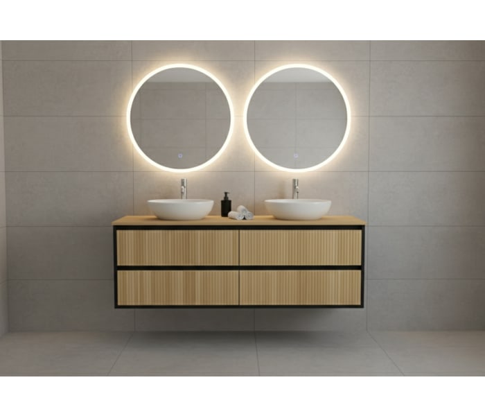 Mueble de baño madera maciza con encimera de madera Bruntec Alpes 18 Principal 4