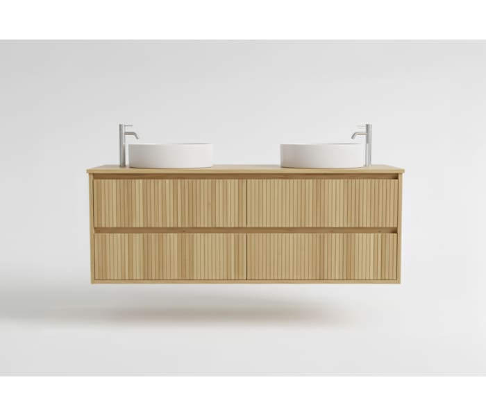 Mueble de baño madera maciza con encimera de madera Bruntec Alpes 18 Principal 1