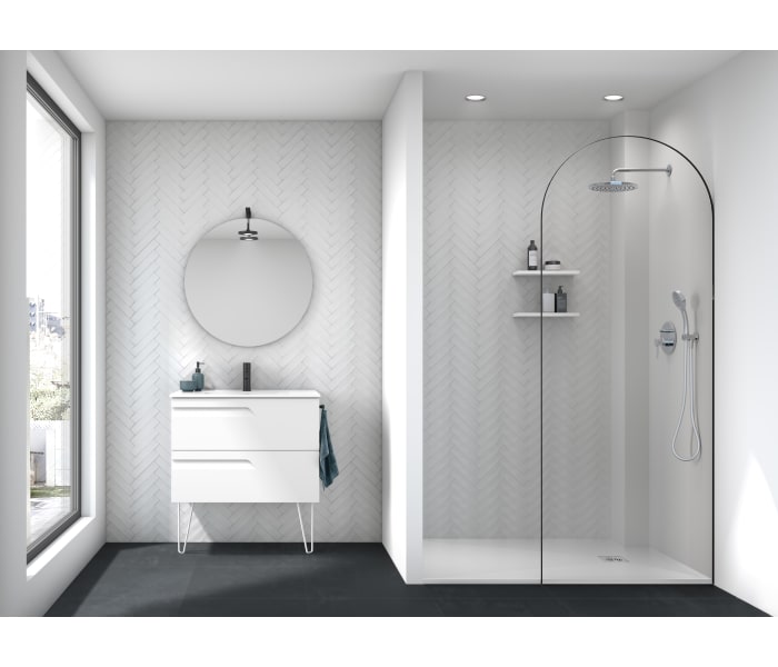 ROYO VITALE Mueble de Baño con Lavabo Fondo Reducido 2 Cajones