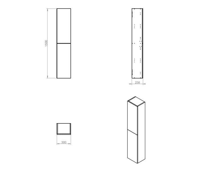 Columna de baño Cosmic BBEST Croquis 3