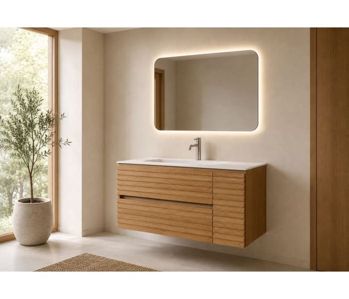 Conjunto Mueble de baño Bruntec Alpes 21 con lavabo Solid Surface Principal 0