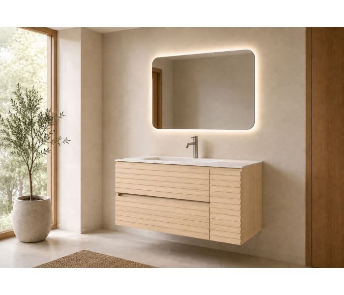 Conjunto Mueble de baño Bruntec Alpes 21 con lavabo Solid Surface Principal 2