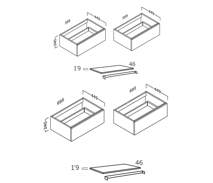 Conjunto mueble de baño Coycama Flow Croquis 3